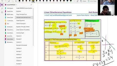 Simultaneous Linear Equations Graph and Substitution Method Anil Kumar GCSE Level A Student Amy UK