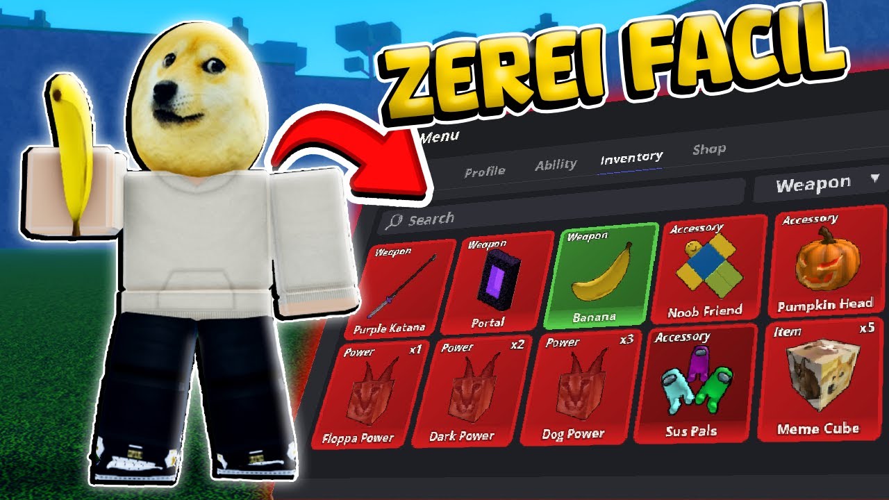 ZEREI o MEME SEA em 1 VIDEO *peguei todas frutas lendárias e a espada mais forte*