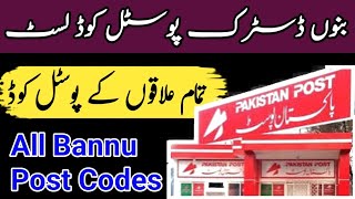 District Bannu postal code list of all areas