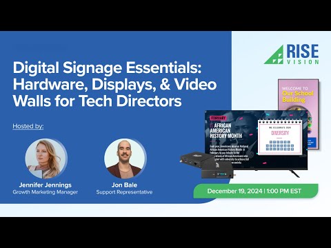 Digital Signage Essentials  Hardware, Displays, & Video Walls for Tech Directors - video from Rise Vision