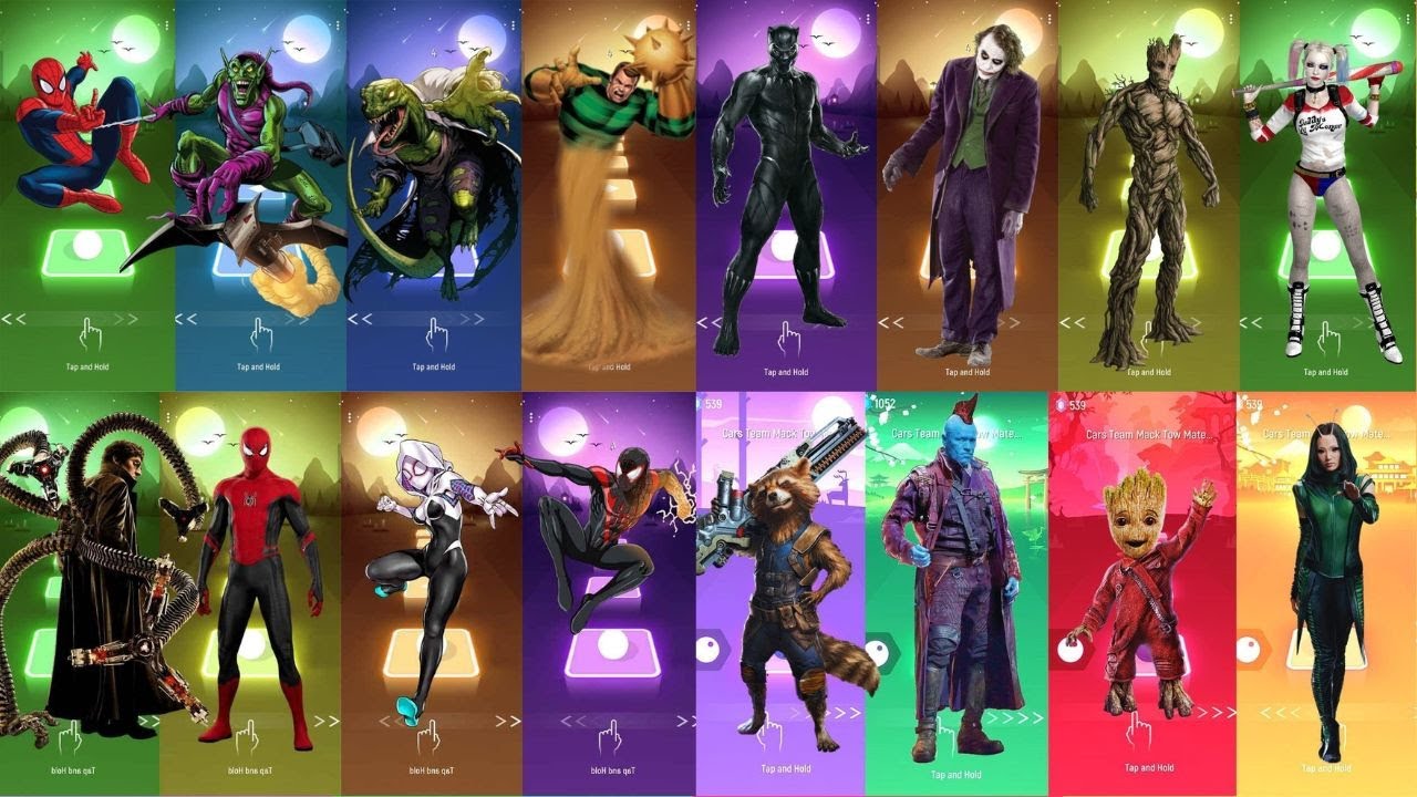 Epic Tiles Hop EDM Rush Megamix #6 Showdown Marvel vs DC Heroes! - YouTube