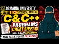 C & C++ Program cheat sheet | Degree Sem-2 Bcom computers C & C++ programs |💯Full marks