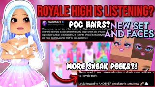 ROYALE HIGH IS FINALLY LISTENING TO US? MORE POC HAIRS, DAILY SNEAK PEEKS, AND MORE | Roblox 2024