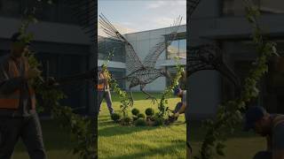 Albatross Topiary on House Front #shorts