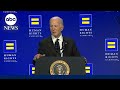 Biden addresses attacks in Israel at Human Rights Campaign dinner