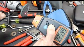 $15 Digital Laser Photo Tachometer: Curious about speed of a tool This might help, but is accurate