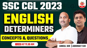 SSC CGL 2023 | English | DETERMINERS CONCEPTS & QUESTIONS | Ankul Sir