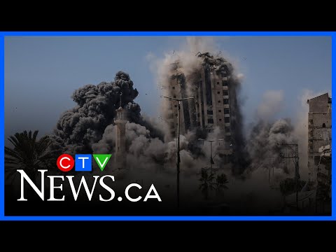 Israeli strike in Gaza City kills 23, demolishes high-rise building
