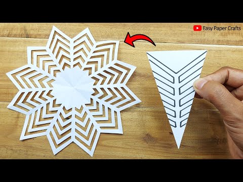 Paper Cutting Design ❄️ How to Make Paper Snowflake For Christmas Decorations 🎄 Easy Paper Crafts