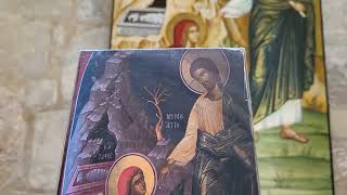 Библейское место встречи Марии Магдалины с Воскресшим Ииусом. Иконы с капсулой святой земли