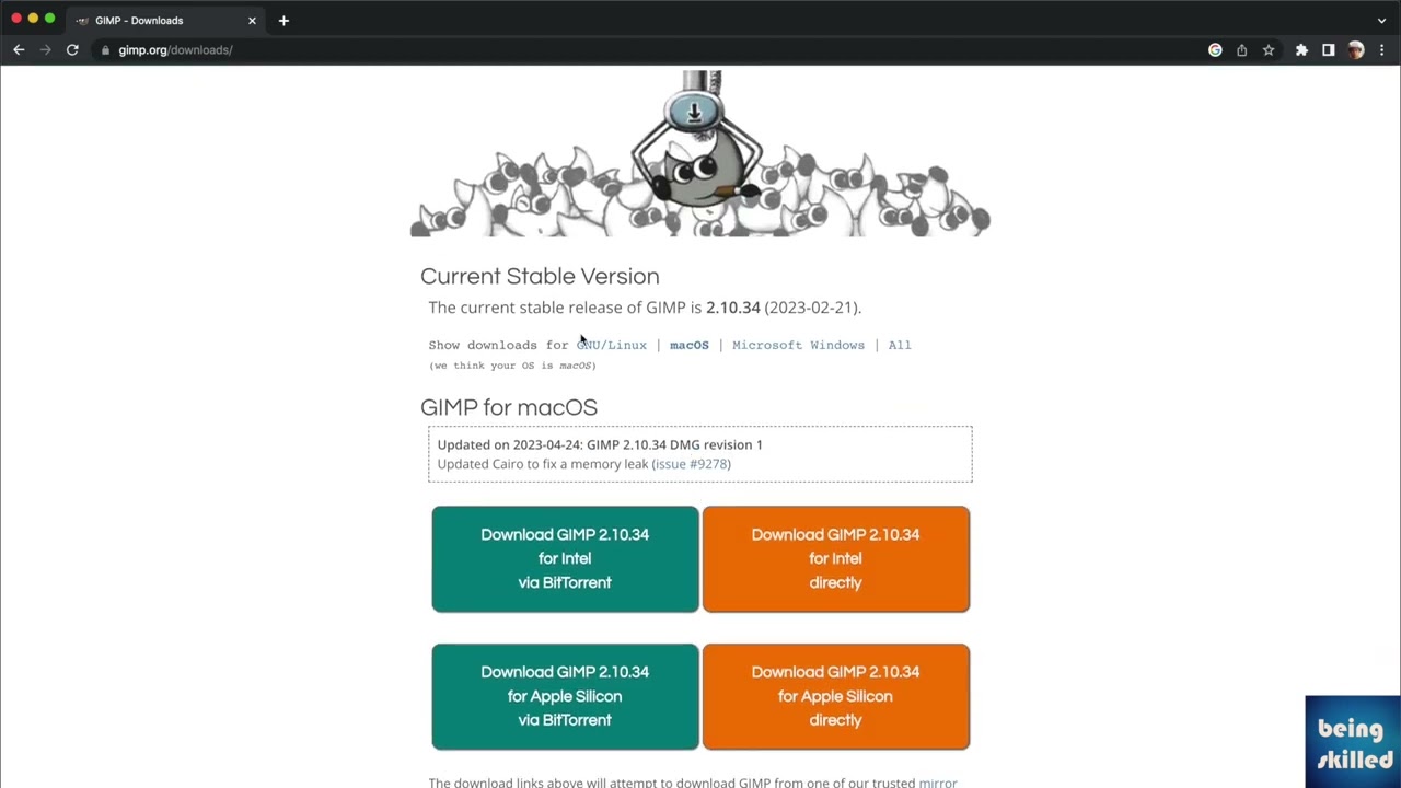 How to download latest version of Gimp for Windows, macOS, Linux and install it?