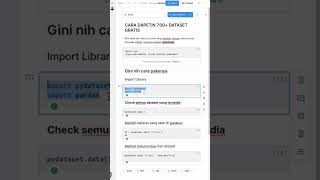 Gausah bingung cari dataset buat belajar data. Cobain cara ini #shorts #datascience #belajar #data