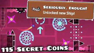 115 Secret Coins Clubdrop Easy Demon By Therealdarnoc - Geometry Dash