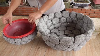 Project Large Pots Make Of Cement and Styrofoam | Simple Easy To Make & Very Light