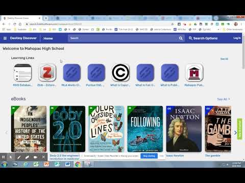 Logging in to Destiny Discover - MHS Library's Online Catalog