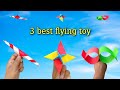 3 best flying toy, new paper flying toy, paper helicopter toys making, spinner, fish, helicopter