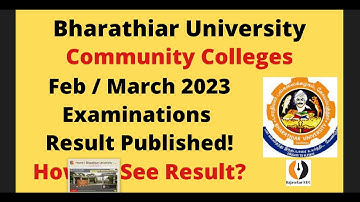 Community Colleges Exam Result March2023 Published|Bharathiar University| How to See the Resut|Tamil