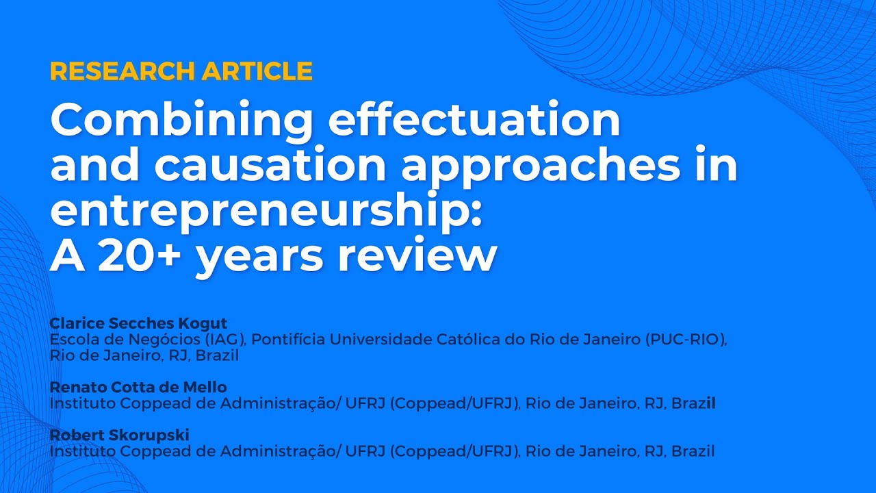 Combining effectuation and causation approaches in entrepreneurship: A ...