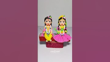 Radha Rani Idol Making With Super Clay 🌸 Radha Krishna Making 🙏 Radhe Radhe #shorts #short