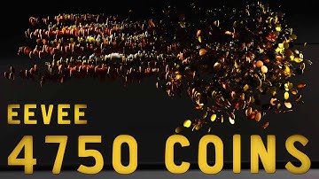 4750 Coins Rigid Body Physics Simulation Blender EEVEE #b3d