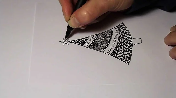 How to draw a simple Christmas tree zentangle style
