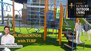 Artificial Turf Used with Playgrounds For SAFETY!