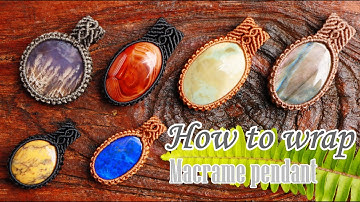 Diy jewelry with stones-Macrame tutorial-How to wrap pendant-Handmade jewelry-Waxed cord-Bohemian