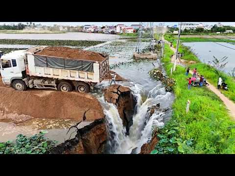 Amazing Skills Connecting Private  Roads ! Dozer & Dump Truck 25Ton Teamwork on massive fill job !