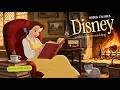 ☕️ chill time in Belle’s cozy reading nook📚 Disney 1950s oldies for work & study with fire crackling
