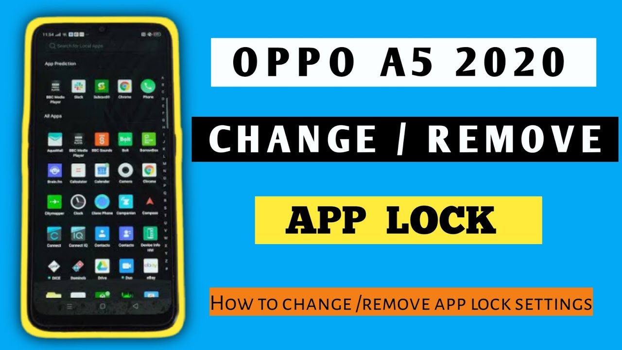 How To Change App Lock Password How To Remove App Lock On Oppo A5 