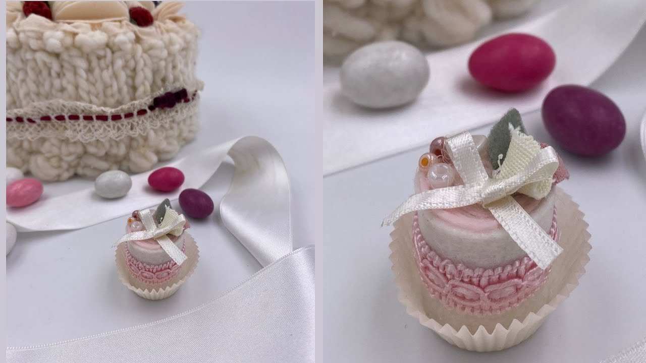 Minitorte in feltro. Facilissime e molto veloci!! Idea per bomboniere. #torteinfeltro #nanadecor