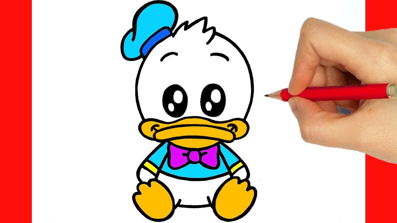 Cómo dibujar pato donald bebé - dibujos kawaii 