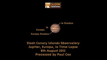 Jupiter, Europa and Io Time-Lapse - 2012-08-08