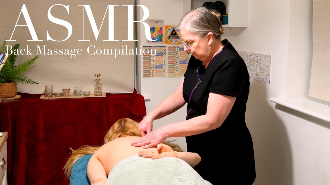 ASMR Back massage and acupressure treatment compilation (Unintentional ASMR, Real person ASMR)