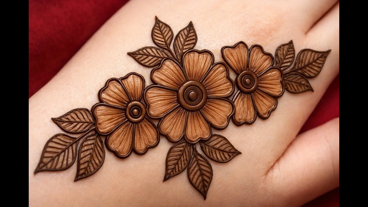 Simple Floral Mehndi Design | Beautiful Flower Henna for Hands