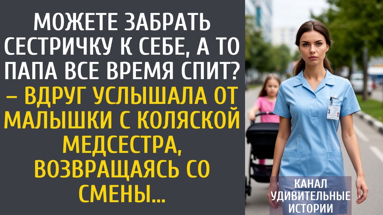 Можете забрать сестричку к себе, а то папа все время спит? – вдруг услышала медсестра, идя со смены…