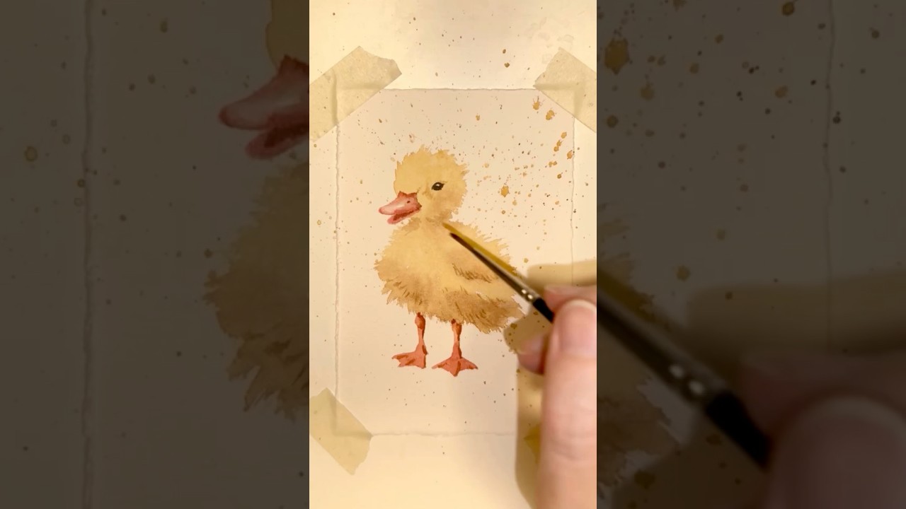 Cute Duckling - Quick Painting Process in Watercolor