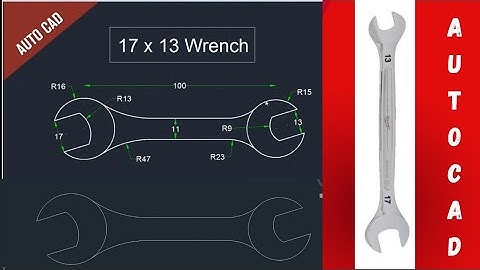 Autocad Tutorial How To Make Drawing of Open End Wrench in Autocad