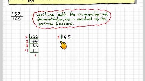 Simplifying fractions using prime factorisation