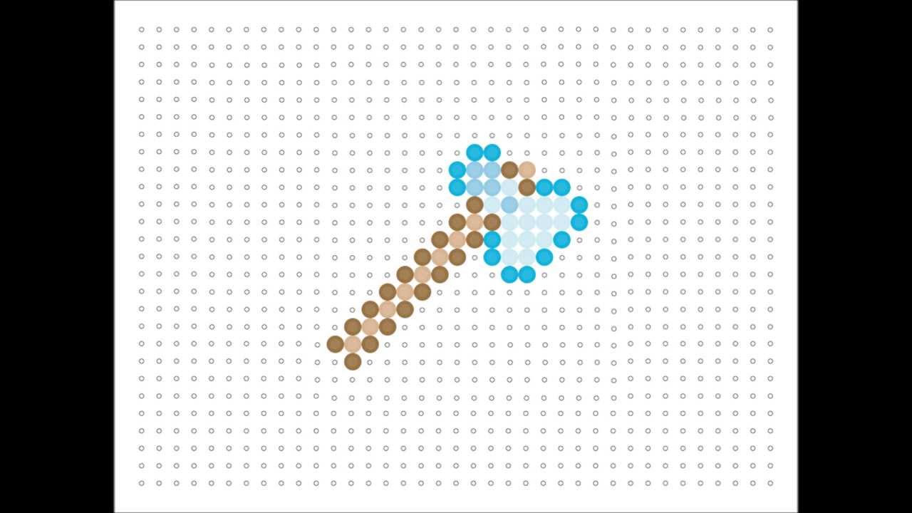 Minecraft Axe Perler Beads