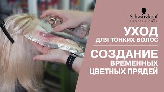 Уход BlondMe. Создание временных цветных прядей.