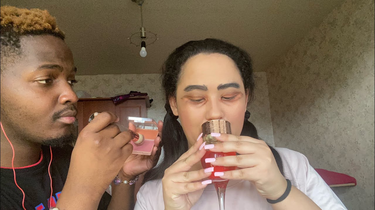 Asmr Bestie does my makeup and hair for a game night // Relaxing makeup application 