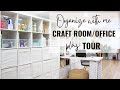 ORGANIZE & CLEAN MY CRAFT ROOM/OFFICE with me + TOUR!