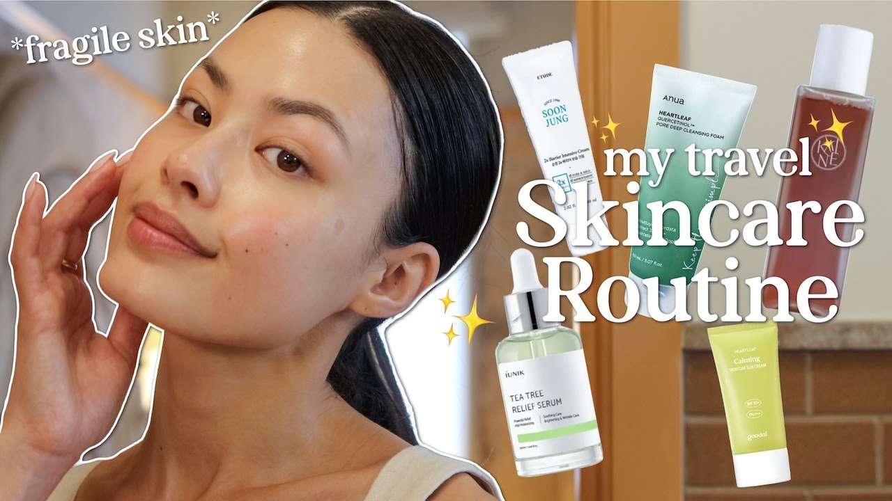 My 2024 Travel Skincare Routine | My Tried & True Dry, Sensitive Skin Products Recommendations!