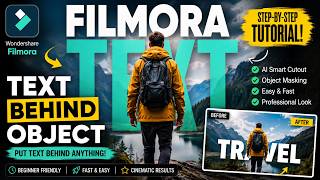Filmora Text Behind Object Effect | Put Text Behind Anything!