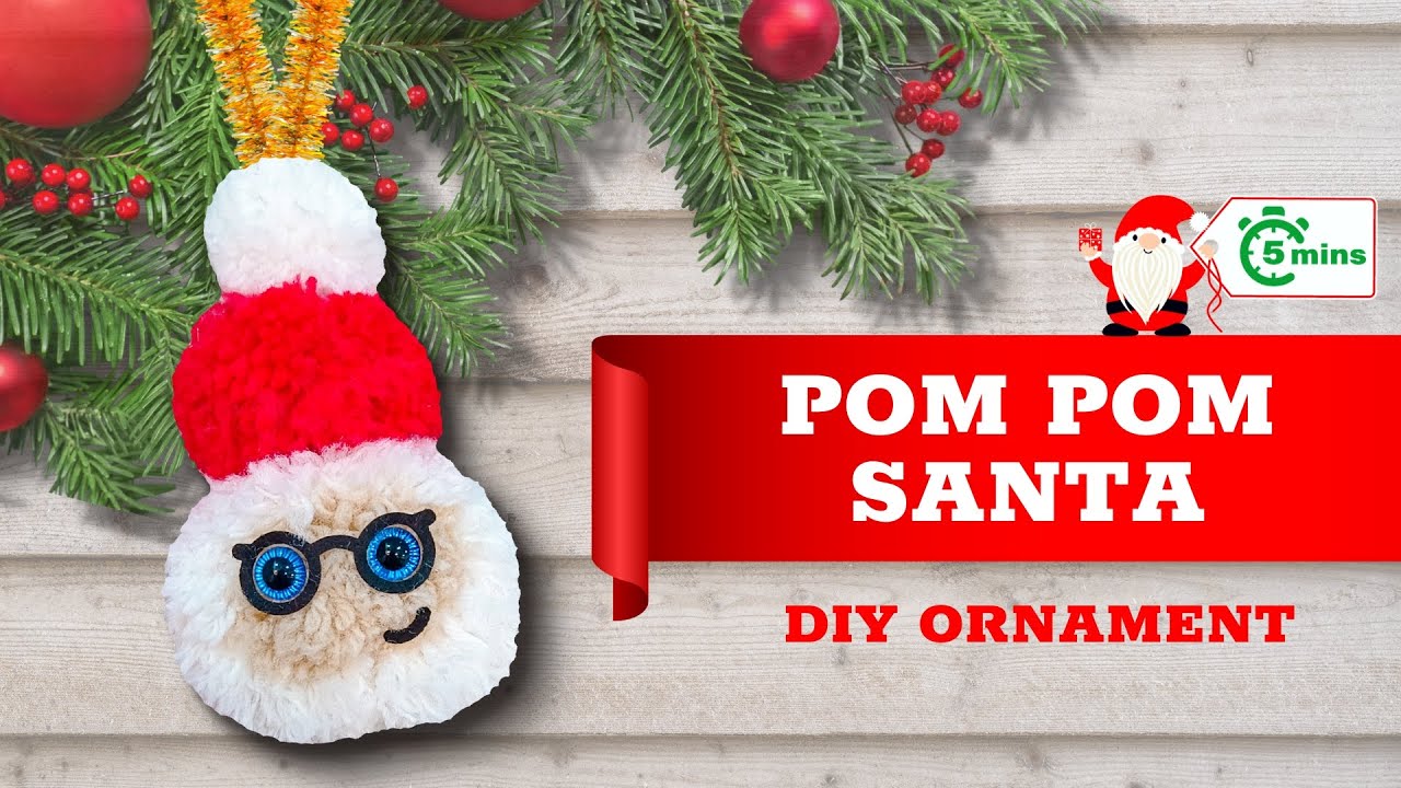 Christmas Pompoms, Holiday Poms, Pom Poms, Winter Pompoms