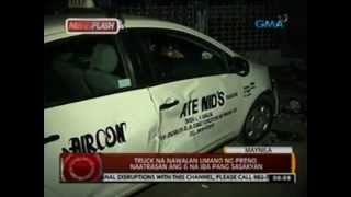 Information 24 Oras: Truck na nawalan umano ng preno, naatrasan ang 6 na iba pang sasakyan Update