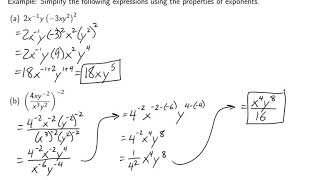 College Algebra - Properties of Exponents and Scientific Notation