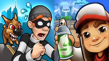 Robbery Bob vs Subway Surfers Gameplay Android,ios Part 129