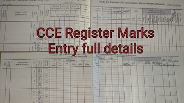 CCE consolidate Marks Evaluation Register Entry full details till class 8